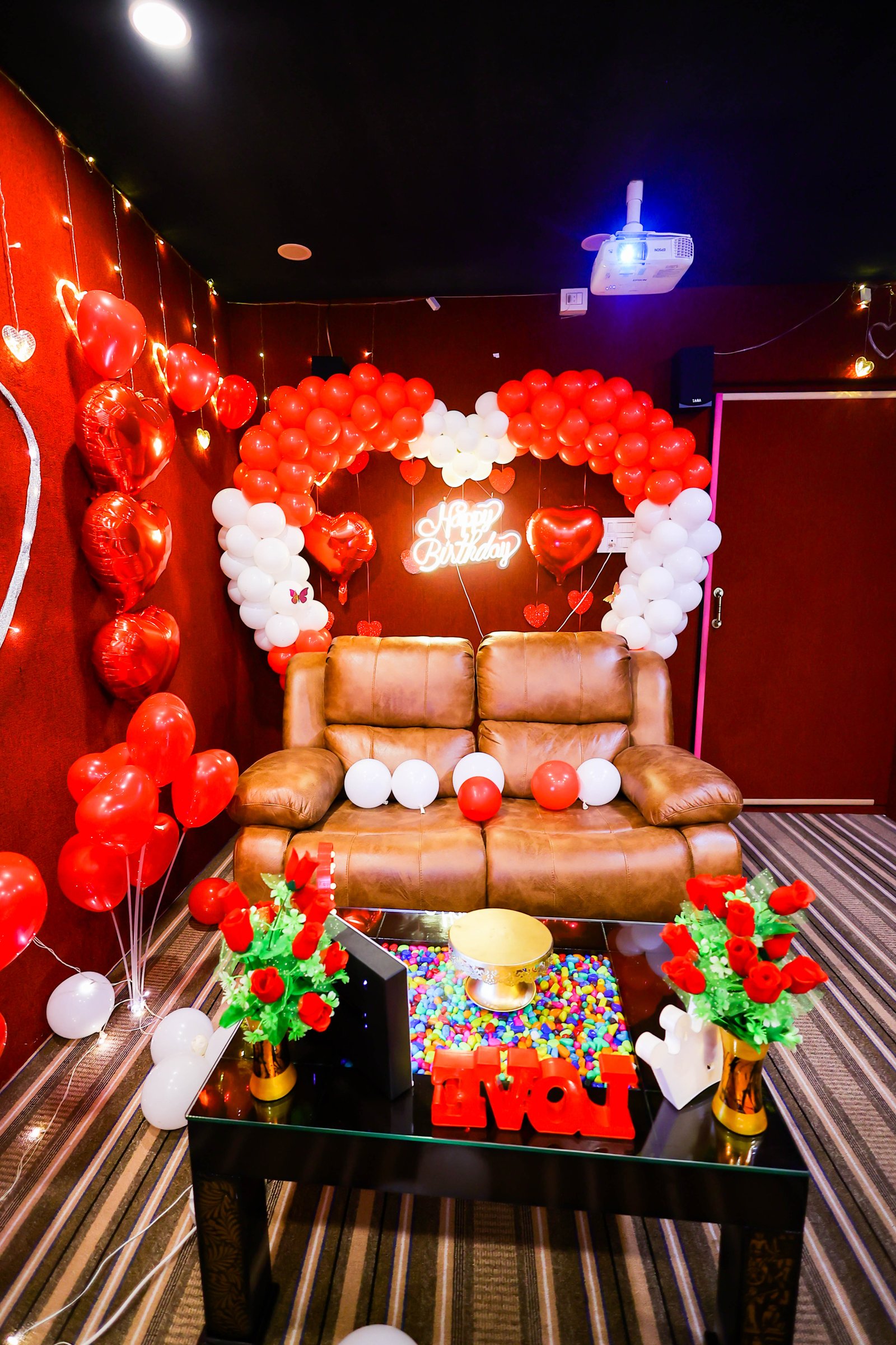 Guests celebrating inside a private theater